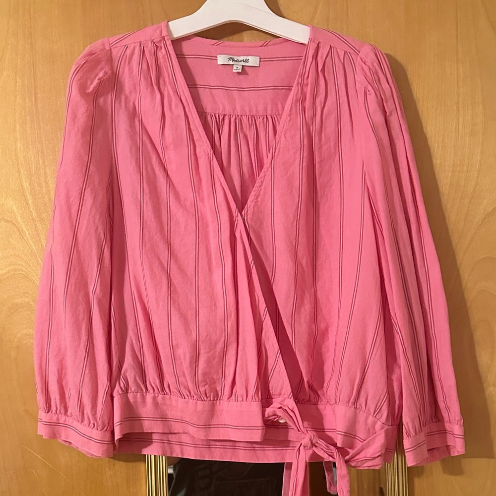 Madewell Pink Wrap Top